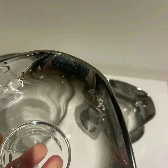 Vintage  Mid Century Modern MCM Metallic Silver Ombre Fade 5 Pc Glass Bowl Set - Picture 9 of 11